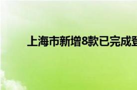 上海市新增8款已完成登记的生成式人工智能服务