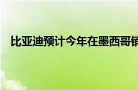 比亚迪预计今年在墨西哥销售5万辆汽车，明年销量翻番