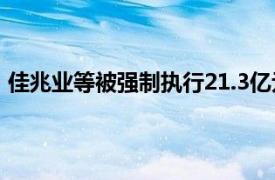 佳兆业等被强制执行21.3亿元，佳兆业累计被执行超292亿