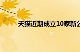 天猫近期成立10家新公司，持股比例均为100%