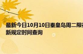 最新今日10月10日秦皇岛周二限行尾号、限行时间几点到几点限行限号最新规定时间查询