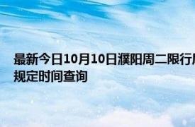 最新今日10月10日濮阳周二限行尾号、限行时间几点到几点限行限号最新规定时间查询