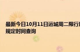 最新今日10月11日运城周二限行尾号、限行时间几点到几点限行限号最新规定时间查询