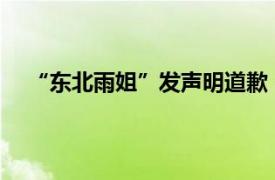 “东北雨姐”发声明道歉：将对公司开展全面内部整改