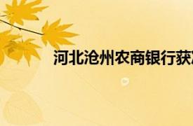 河北沧州农商银行获准吸收合并7家村镇银行