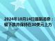 2024年10月14日最新消息：10月14日白银早评：美国通胀复杂性凸显 白银下跌并保持在30美元上方