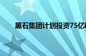 黑石集团计划投资75亿欧元在西班牙开发数据中心