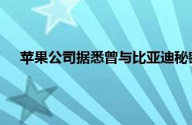 苹果公司据悉曾与比亚迪秘密合作开发长续航电动汽车电池