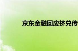 京东金融回应挤兑传言：谣言，“纯属躺枪”