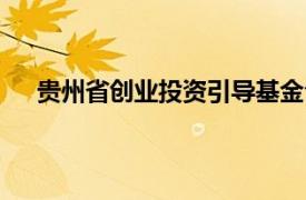 贵州省创业投资引导基金公司成立，注册资本4.5亿元