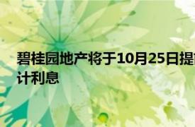 碧桂园地产将于10月25日提前兑付“22碧地03”全部本金及应计利息