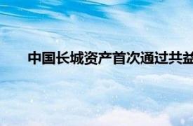 中国长城资产首次通过共益债权形式盘活问题房地产项目