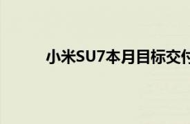 小米SU7本月目标交付2万台，雷军：还在冲刺