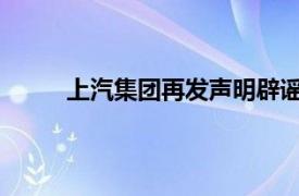 上汽集团再发声明辟谣，从未与欧委会单独谈判