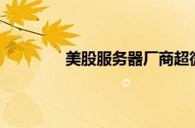 美股服务器厂商超微电脑跌幅扩大至18%