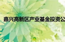 嘉兴高新区产业基金投资公司登记成立，注册资本10亿元