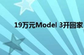 19万元Model 3开回家，特斯拉迎来历史最低价格