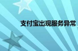 支付宝出现服务异常，用户反馈无法正常付款