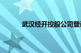 武汉经开控股公司登记成立，注册资本300亿