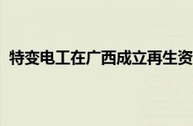 特变电工在广西成立再生资源开发公司，注册资本5000万