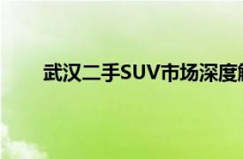 武汉二手SUV市场深度解析：选购指南与注意事项