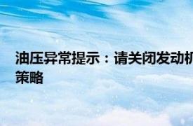 油压异常提示：请关闭发动机，这是什么意思？原因解析与应对策略