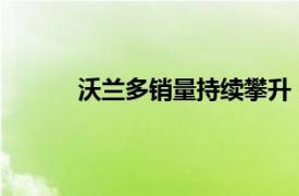 沃兰多销量持续攀升，揭示其市场魅力的秘密